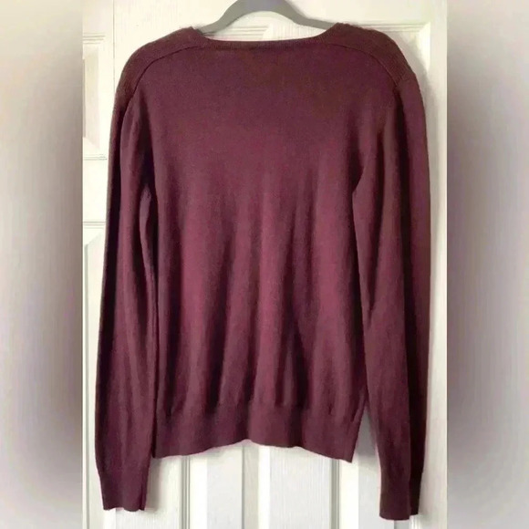 Marc Anthony Mens SIZE Large Long Sleeve V-Neck Burgundy Cashmere Blend Sweater - Picture 2 of 6